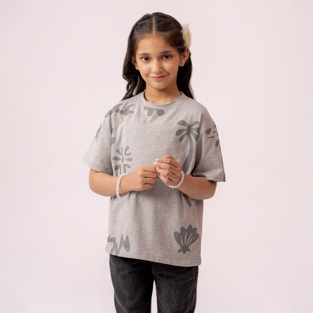 Boys grey oversized t-shirt BTK-0005