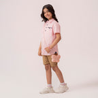 Girls pink formal half sleeve shirt BTW-0005
