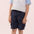 Boys twill cargo shorts Navy BBT-0002