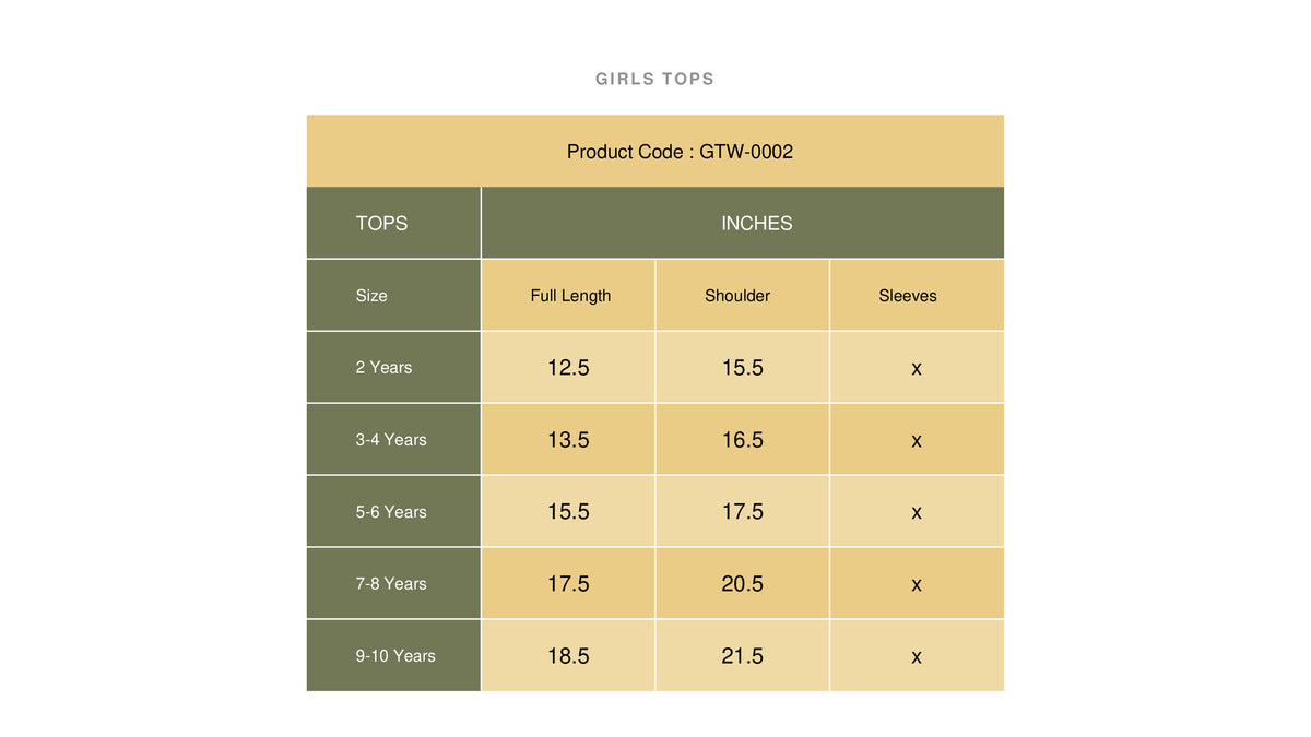 Size chart