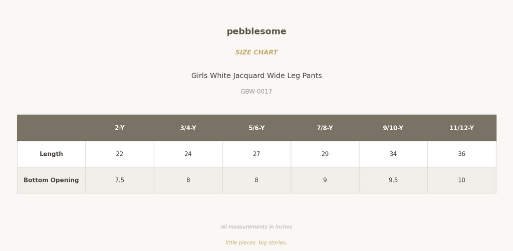 girls white jacquard wide leg pants - GBW0017