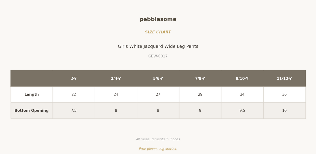 Size chart