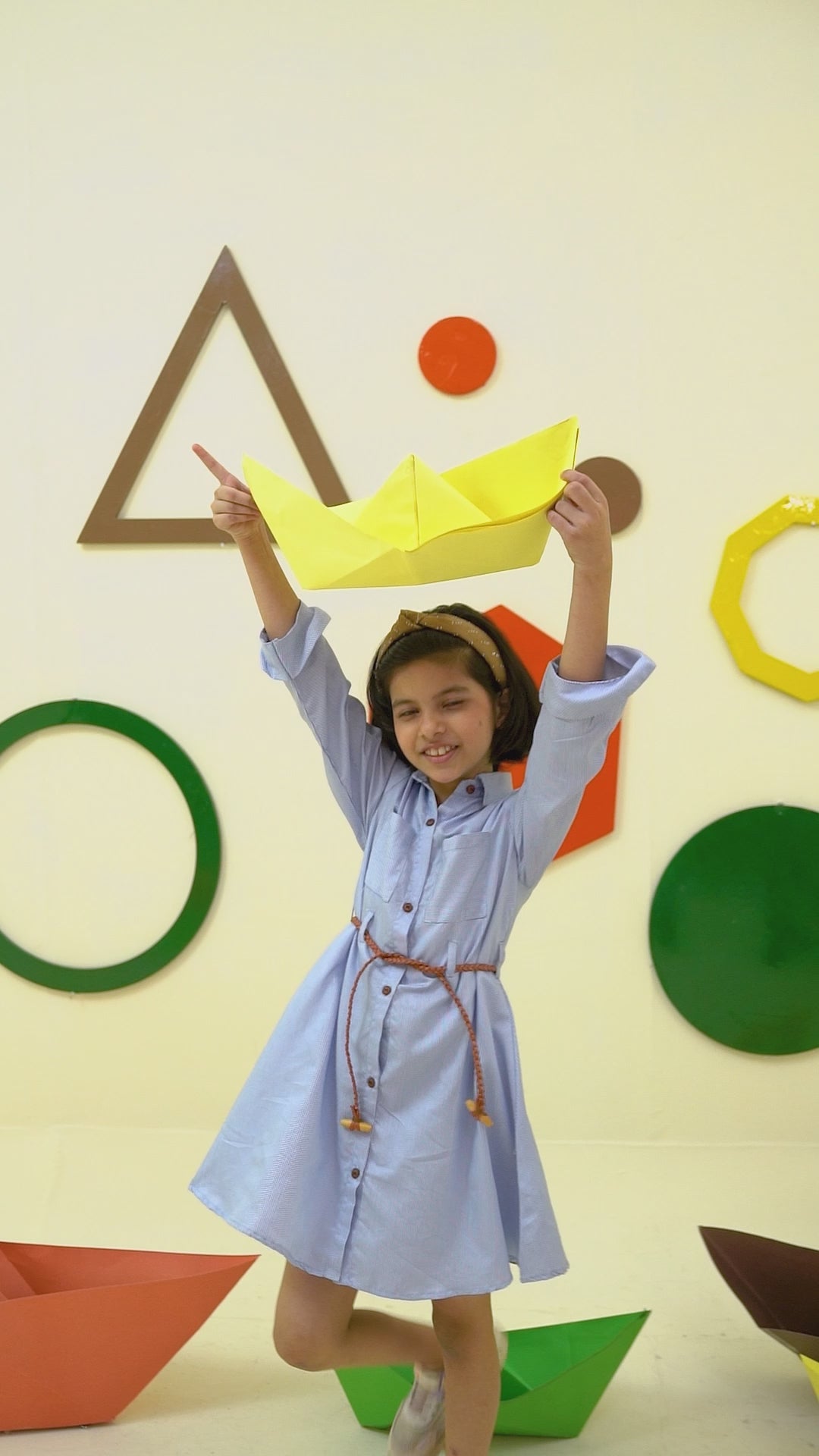 Girls sky blue belted two pocket dress - GTW0015